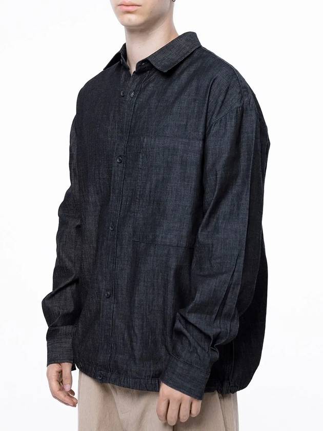 Men s W243SH02NYM Oversized String Denim Shirt Navy Indigo - CHANCE'S NOI - BALAAN 4