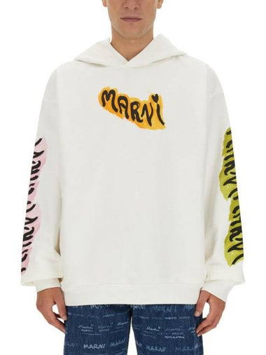 Graffiti Logo Printing Hoodie White - MARNI - BALAAN 1