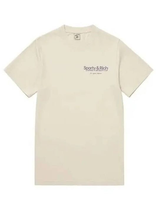 Logo Cotton Short Sleeve T-Shirt Cream - SPORTY & RICH - BALAAN 2