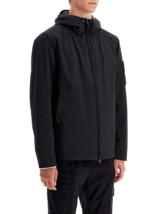 Soft shell hooded jacket black - STONE ISLAND - BALAAN 2