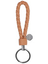 Intrecciato Leather Key Holder Coral - BOTTEGA VENETA - BALAAN 3