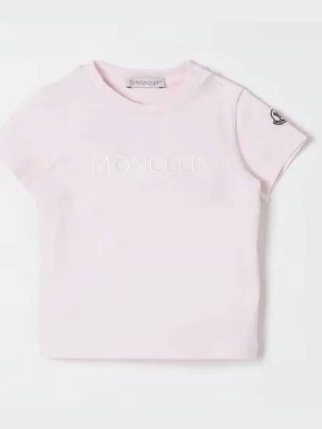 Kids Logo T Shirt Light Pink 8C000028790N 504 - MONCLER - BALAAN 1