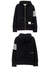 Engineered 4 Bar Diagonal Zip Up Hoodie Navy - THOM BROWNE - BALAAN 6