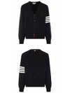 Milano Stitch 4-Bar Cardigan Black - THOM BROWNE - BALAAN 6