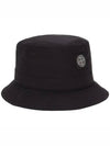 Logo Patch Nylon Metal Bucket Hat Black - STONE ISLAND - BALAAN 2