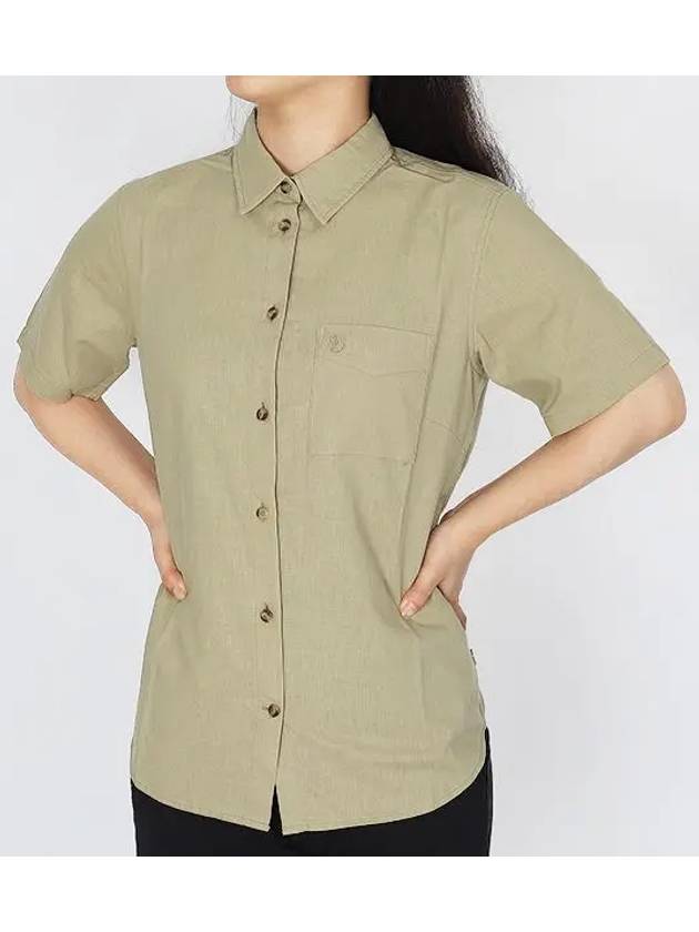 Women's Ovik Travel Short Sleeves Shirt Sand Stone - FJALL RAVEN - BALAAN 2