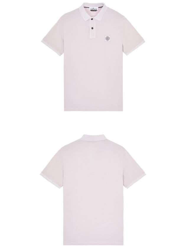 Men's Logo Patch Cotton Short Sleeve Polo Shirt Light Pink - STONE ISLAND - BALAAN 5