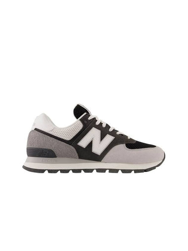 574 Rugged Low Top Sneakers Black Grey - NEW BALANCE - BALAAN 1