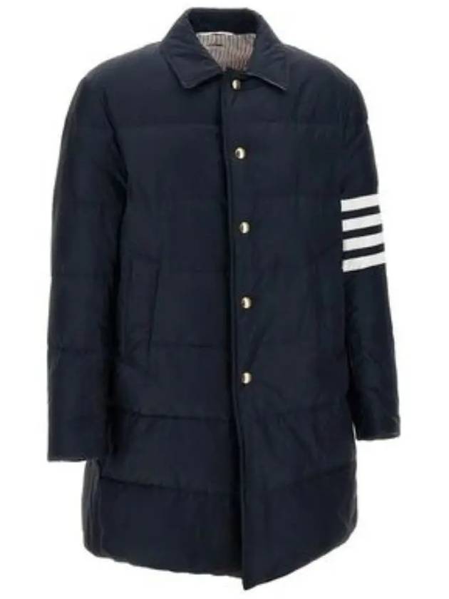 Men's 4 Bar Stripe Matte Finish Padding Navy - THOM BROWNE - BALAAN 2