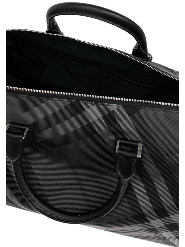 Grid Check Duffel Bag Charcoal - BURBERRY - BALAAN 6