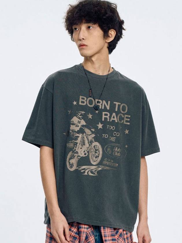 Bike pigment short sleeve tshirt _ Charcoal - MOO - BALAAN 1