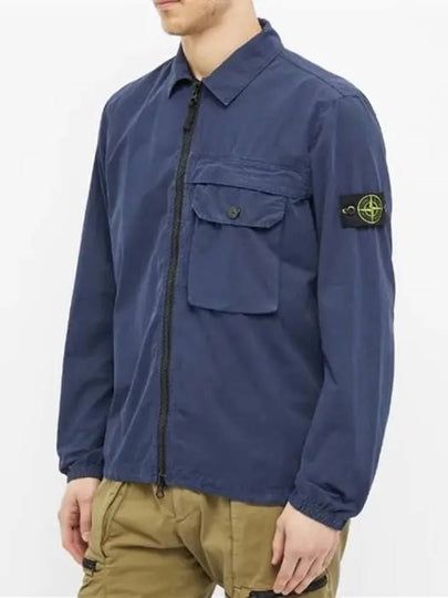 Men's Wappen Pocket Zip-Up Jacket Navy - STONE ISLAND - BALAAN 2