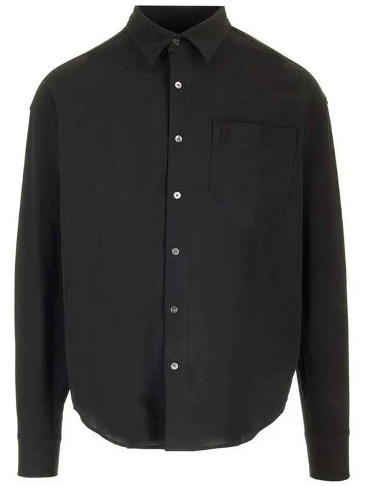 De Coeur Boxy Fit Long Sleeve Shirt Black - AMI - BALAAN 2