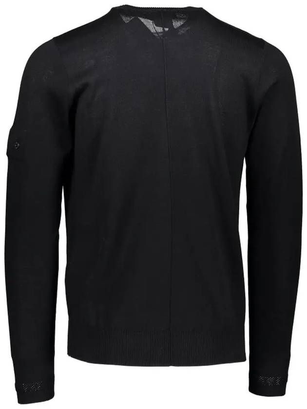 Waffen Patch Shadow Crew Neck Knit Top Black - STONE ISLAND - BALAAN 4