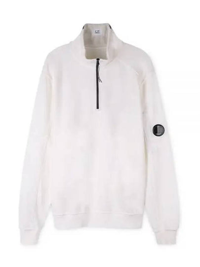 Men's Light Fleece Half Zipper Sweatshirt Gauze White - CP COMPANY - BALAAN 2