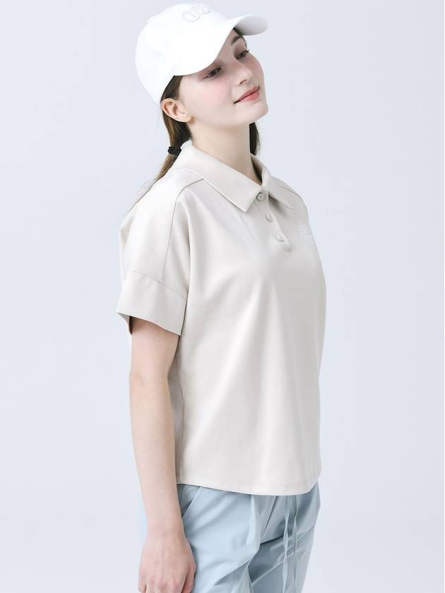 Twin Shirt Collar Naglan Slit Pink Beige Short Sleeve T-Shirt DO3232TS12 - DOYOUKNOWMC GOLF WEAR - BALAAN 4