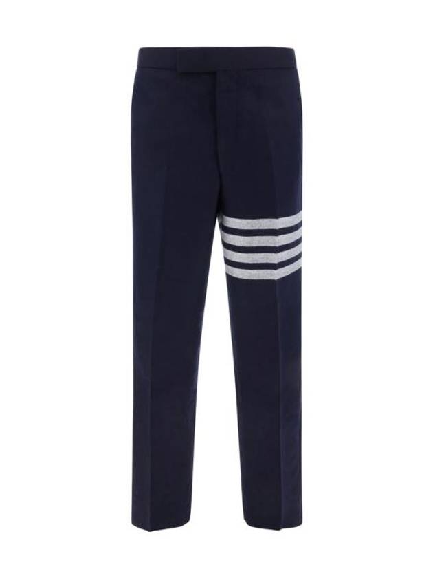 4 Bar Low Waist Tailored Straight Pants Navy - THOM BROWNE - BALAAN 2