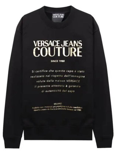 Men's Logo Print Sweatshirt Black - VERSACE - BALAAN 1