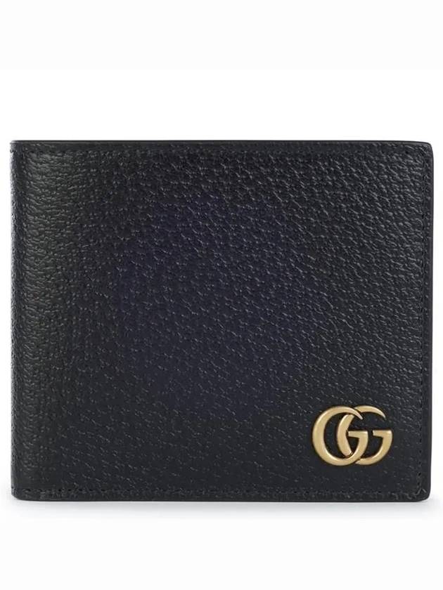 GG Marmont Leather Bi Fold Wallet Black Gold - GUCCI - BALAAN 3