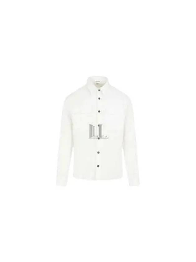 Organic Gabardine Buttoned Lens Long Slevee Shirt White - CP COMPANY - BALAAN 2