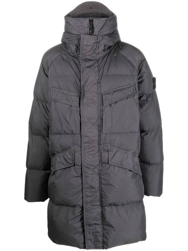 Wappen Patch Crinkle Reps Long Padding Charcoal - STONE ISLAND - BALAAN 1