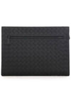 Intrecciato Document Clutch Bag Black - BOTTEGA VENETA - BALAAN 3