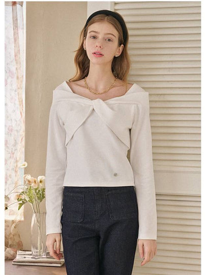 Florist Off Shoulder Long Sleeve T-Shirt Ivory - MICANE - BALAAN 2