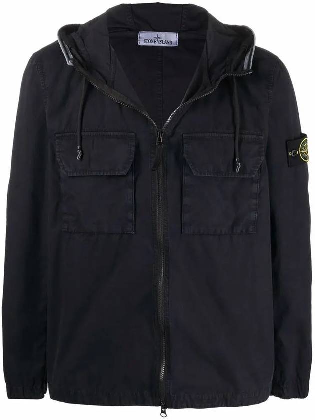 Wappen Patch Old Treatment Hooded Zip Up Up Navy - STONE ISLAND - BALAAN 3