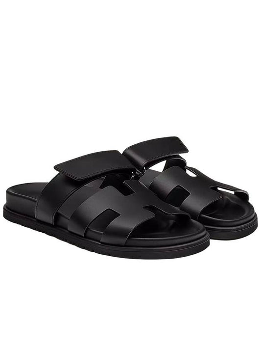 Chypre Calfskin Sandals Black - HERMES - BALAAN 2