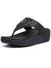 Mylar Flower Stud Toe Post All Black Leather Women - FITFLOP - BALAAN 1