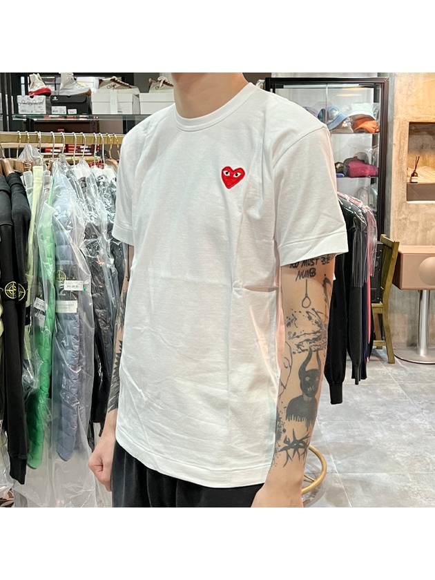 Play Red Heart Waffen Short Sleeve T-Shirt White P1 T108 2 - COMME DES GARCONS - BALAAN 4