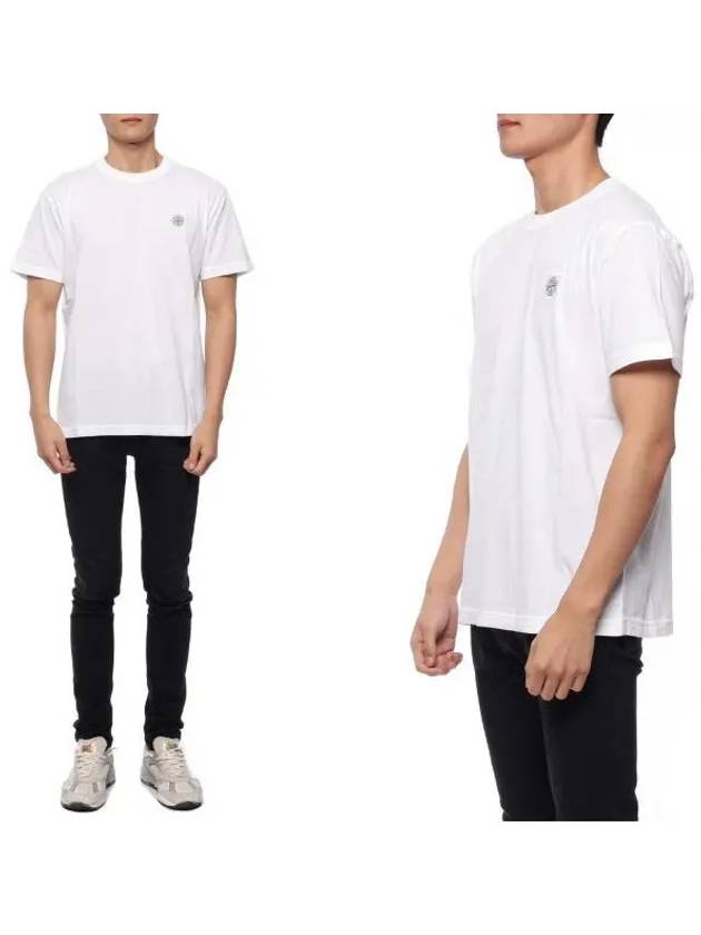 Cotton Jersey Compass Patch Short Sleeve T Shirt White - STONE ISLAND - BALAAN 2