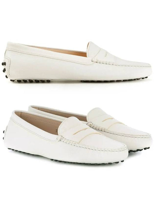 Women's Gommino Leather Driving Shoes White - TOD'S - BALAAN 2