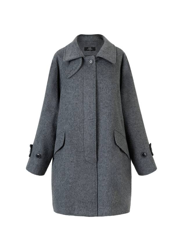 Mars Wool Hidden Button Half Coat Charcoal MARS12CH - RAMUSTUDIO - BALAAN 1