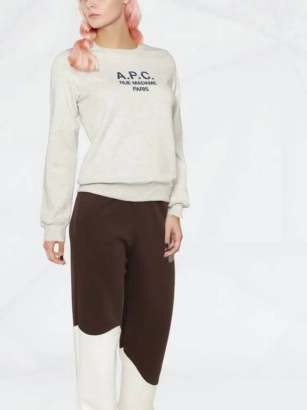 Women's Tina Logo Sweat Sweatshirt Heather Ecru - A.P.C. - BALAAN 4