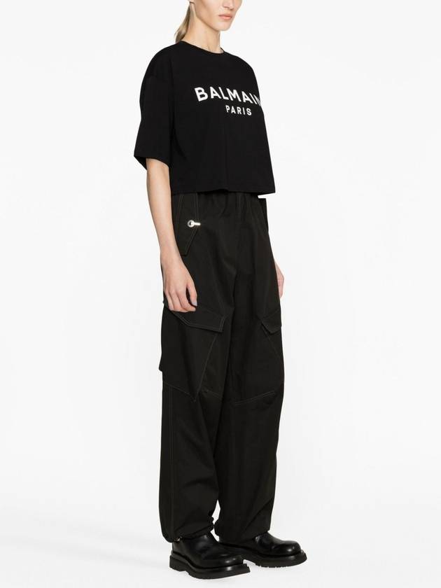 Logo Print Boxy Short Sleeve T-Shirt Black - BALMAIN - BALAAN 5