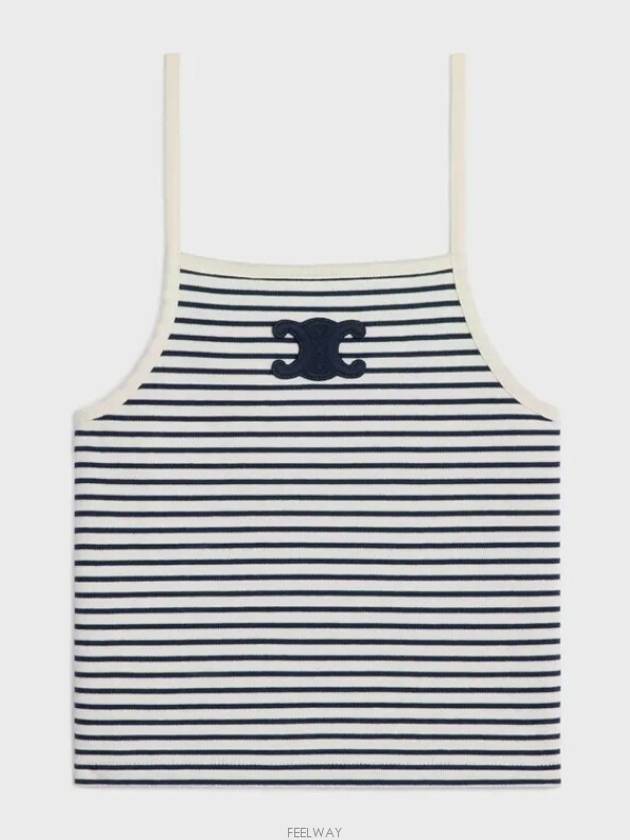 Striped Jersey Triumph Sleeveless Off White Navy - CELINE - BALAAN 2