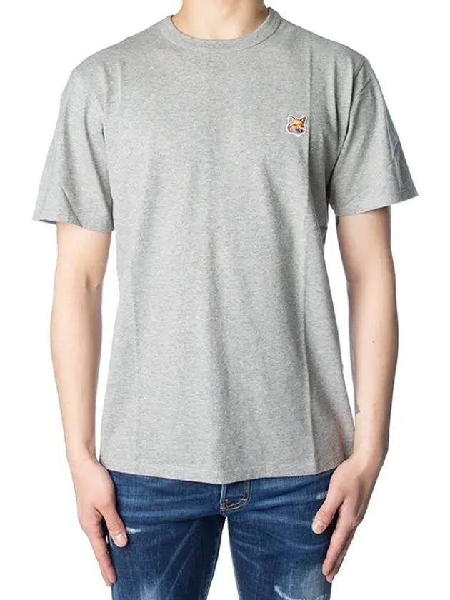 Fox Head Patch Classic Short Sleeve T-Shirt Grey Melange - MAISON KITSUNE - BALAAN 2