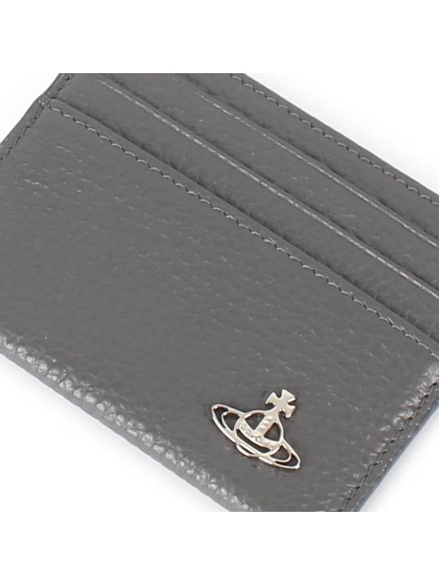 Grain Leather Slim Card Wallet Grey - VIVIENNE WESTWOOD - BALAAN 5