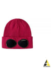 Goggle Detail Ribbed Beanie Pink - CP COMPANY - BALAAN 2