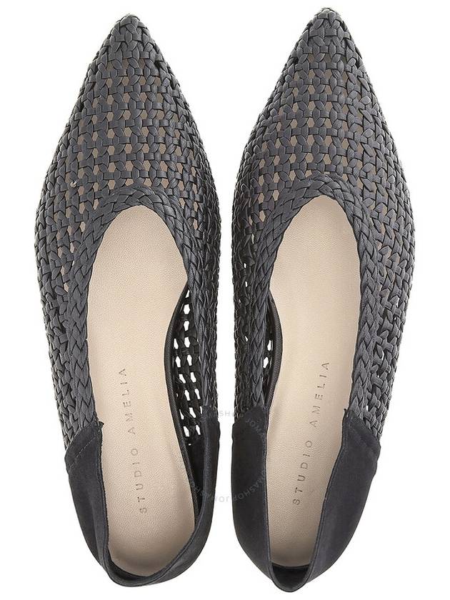 Studio Amelia Ladies Black Lattice Babche Pointed Toe Nappa Flats Brand Size 36 US Size 6 - STUDIO AMELIA - BALAAN 3