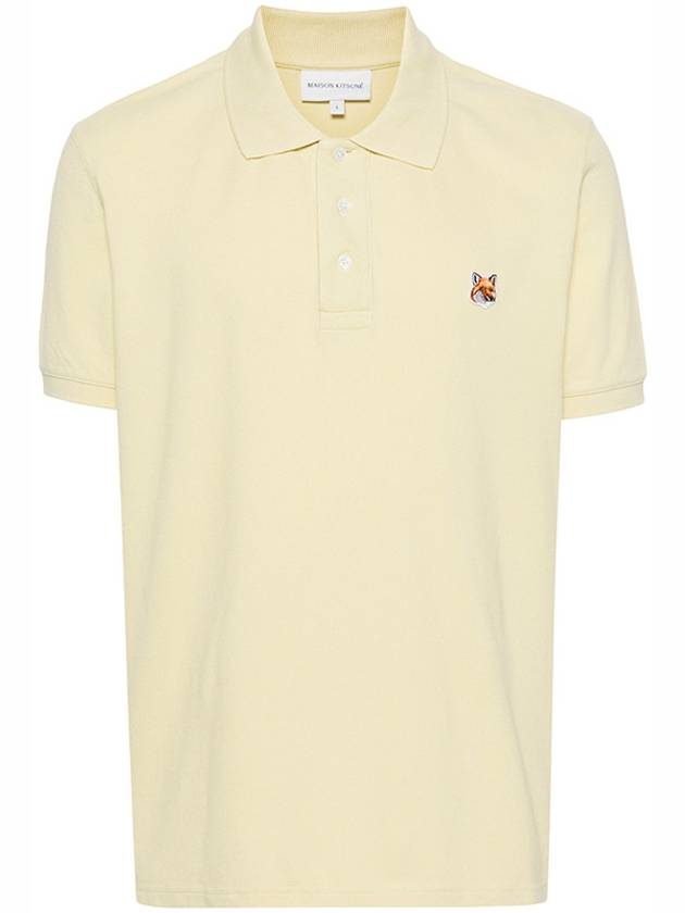 Fox Head Patch Cotton Polo Shirt Yellow - MAISON KITSUNE - BALAAN 5