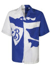 EKD Nylon Short Sleeve Shirt White Blue - BURBERRY - BALAAN 1