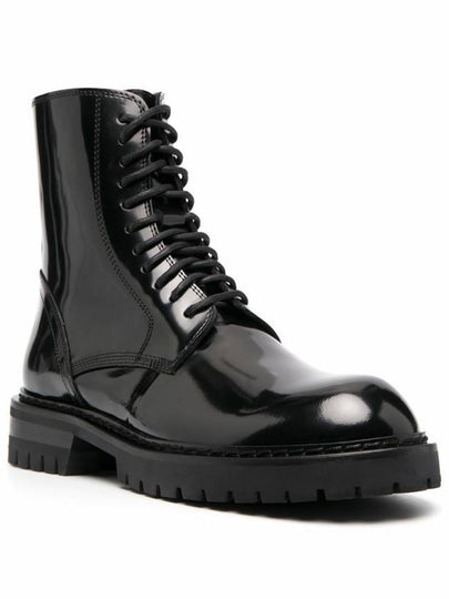 Leather Lace Up Ankle Boots Black - ANN DEMEULEMEESTER - BALAAN 2