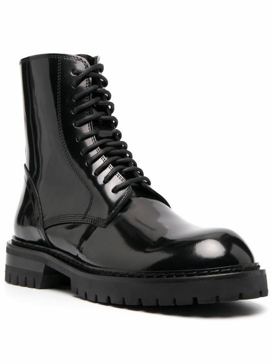 leather lace-up ankle boots black - ANN DEMEULEMEESTER - BALAAN.