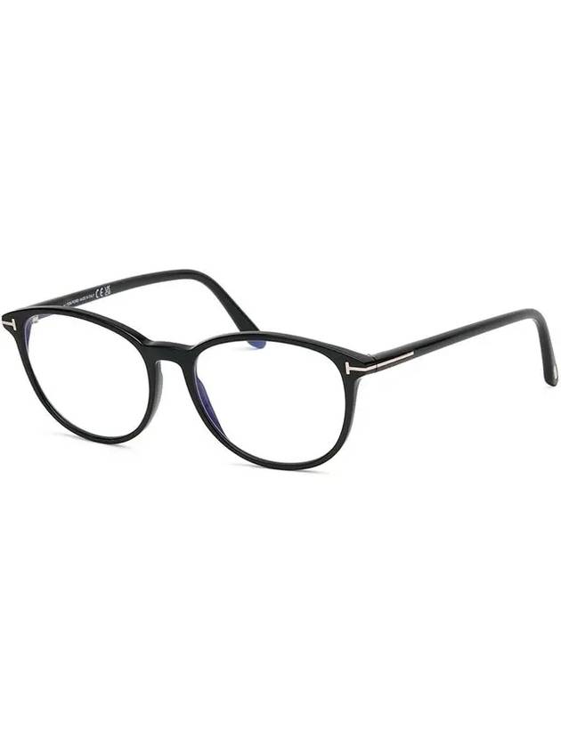 Blue light blocking glasses frame TF5810B 001 horn rim round black - TOM FORD - BALAAN 7