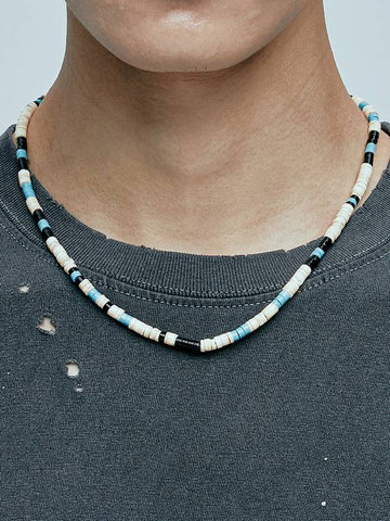 Native American Shell Turquoise Bead Necklace - KND - BALAAN 1