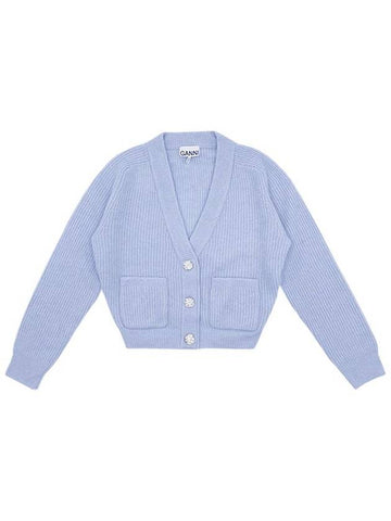 Women s Soft Wool Cardigan Brunella Blue K1802 2559699 - GANNI - BALAAN 1