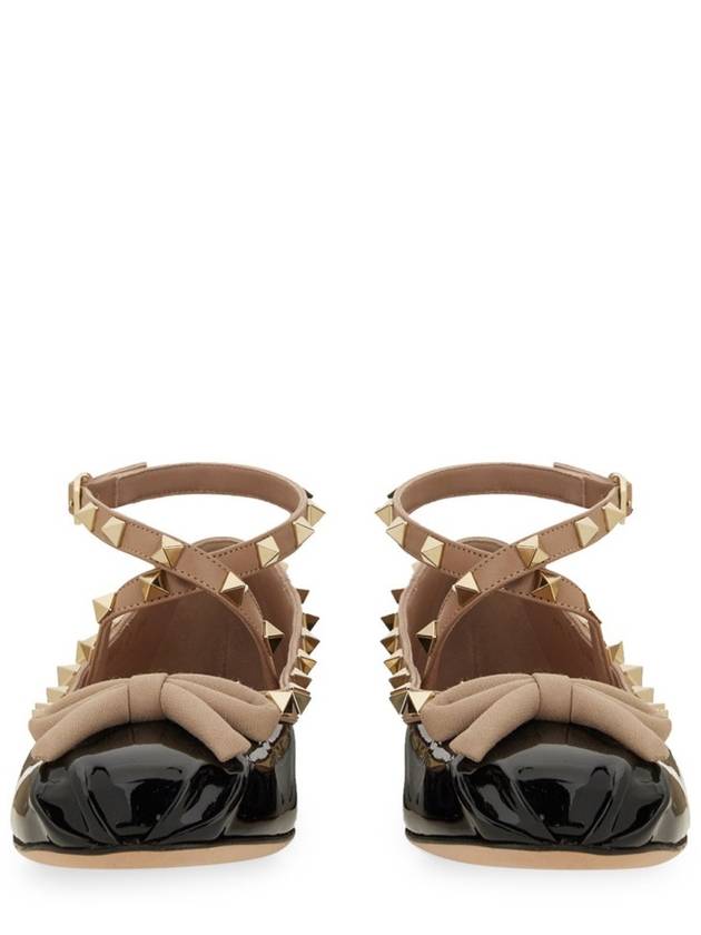 Rockstud Patent Leather Ballerina Black - VALENTINO - BALAAN 6