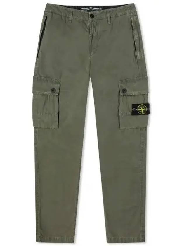 Wappen Patch Old Treatment Slim Fit Cargo Straight Pants Musk Green - STONE ISLAND - BALAAN 2